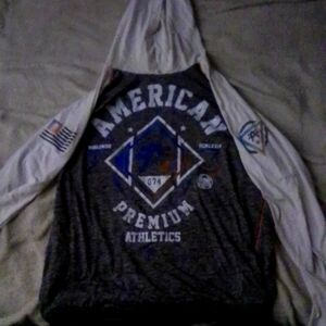 American fighter long sleeve T-shirt hoodie